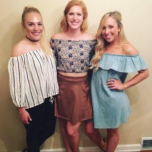 Off the shoulder jean dress